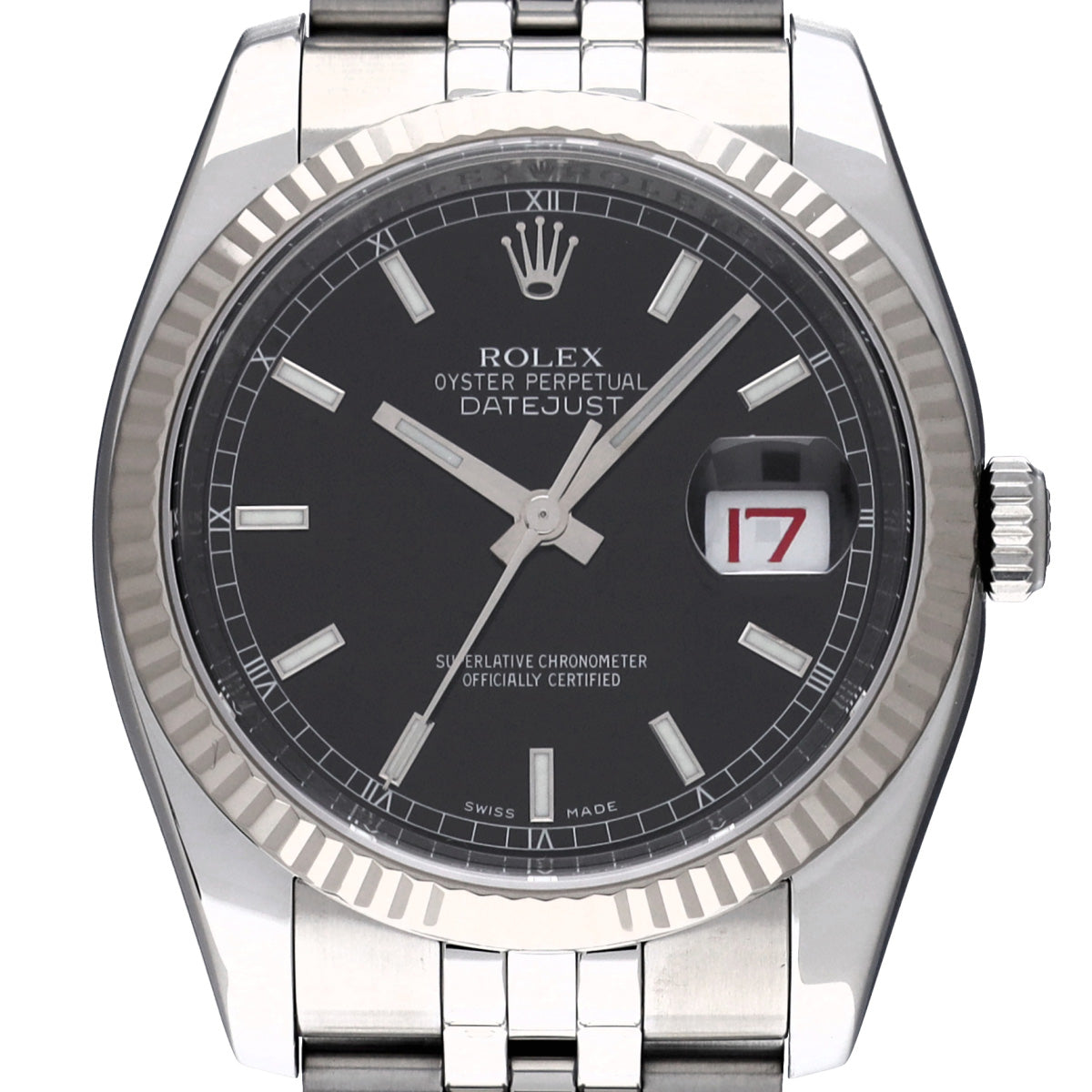 DATE JUST 116234 M (made around 2008) Black ROLEX Men's [Pre-Owned].