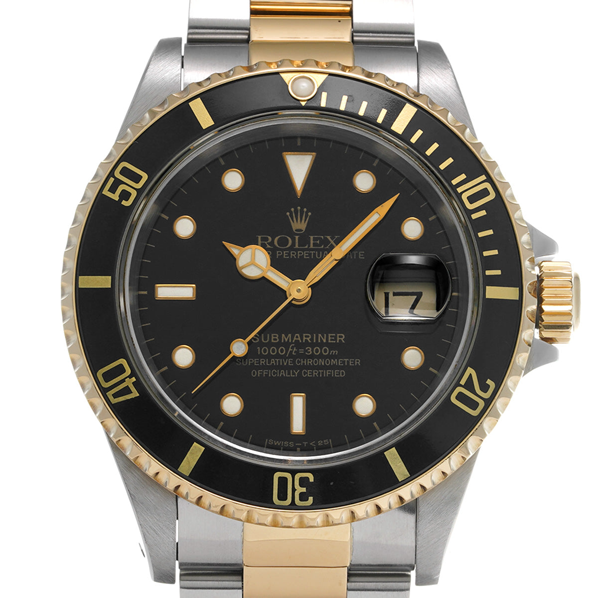 Submariner Date 16613 T (manufactured circa 1996) Black ROLEX Men's [Pre-Owned].