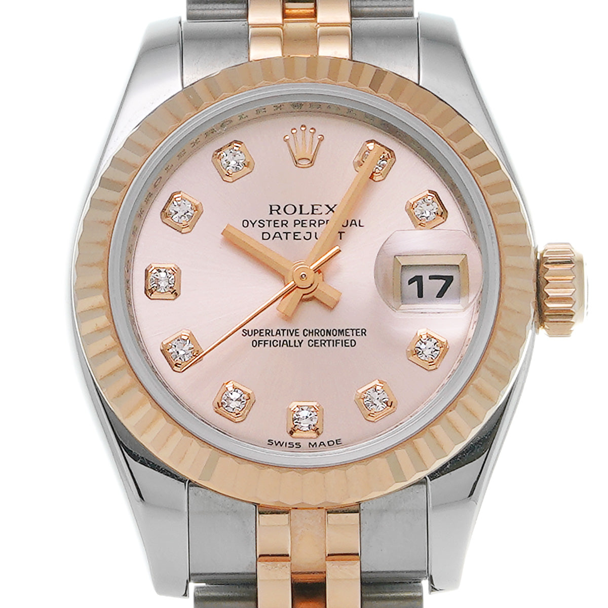 DATE JUST 179171G (manufactured circa 2005) Pink/Diamond ROLEX Ladies [Pre-Owned].