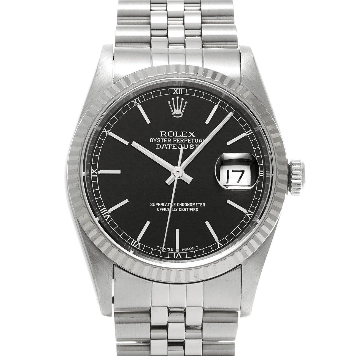 DATE JUST 16234 X (manufactured circa 1991) Black ROLEX Men's [Pre-Owned].