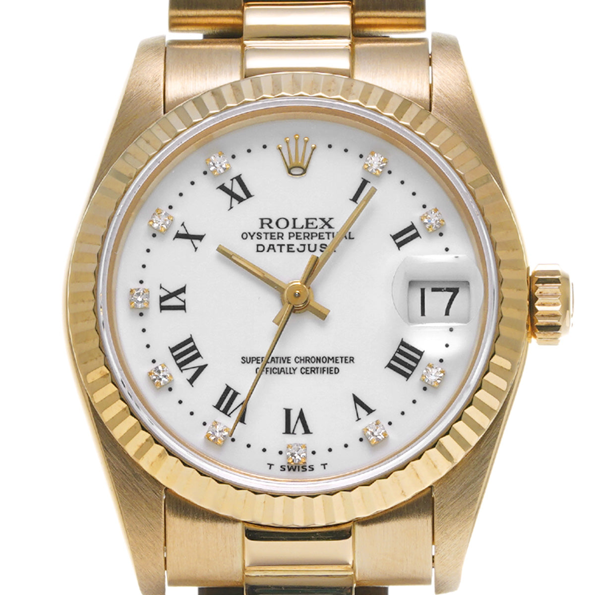 DATE JUST 68278G R (manufactured circa 1987) White/Diamond ROLEX Unisex [Pre-Owned].