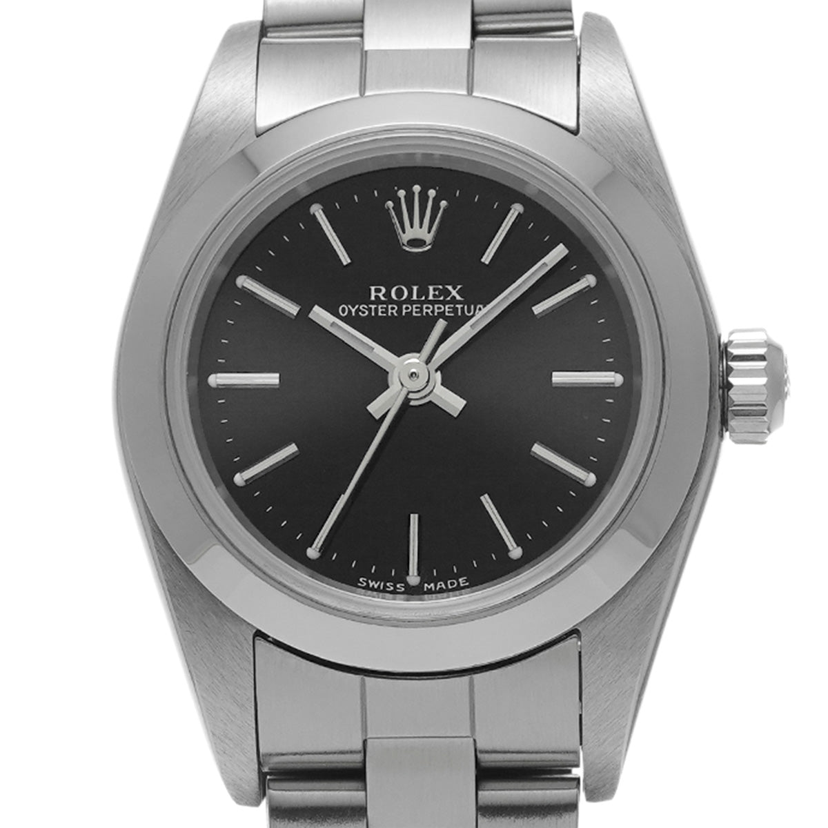 Oyster Perpetual 76080 Y (manufactured circa 2002) Black ROLEX Ladies [Pre-Owned].