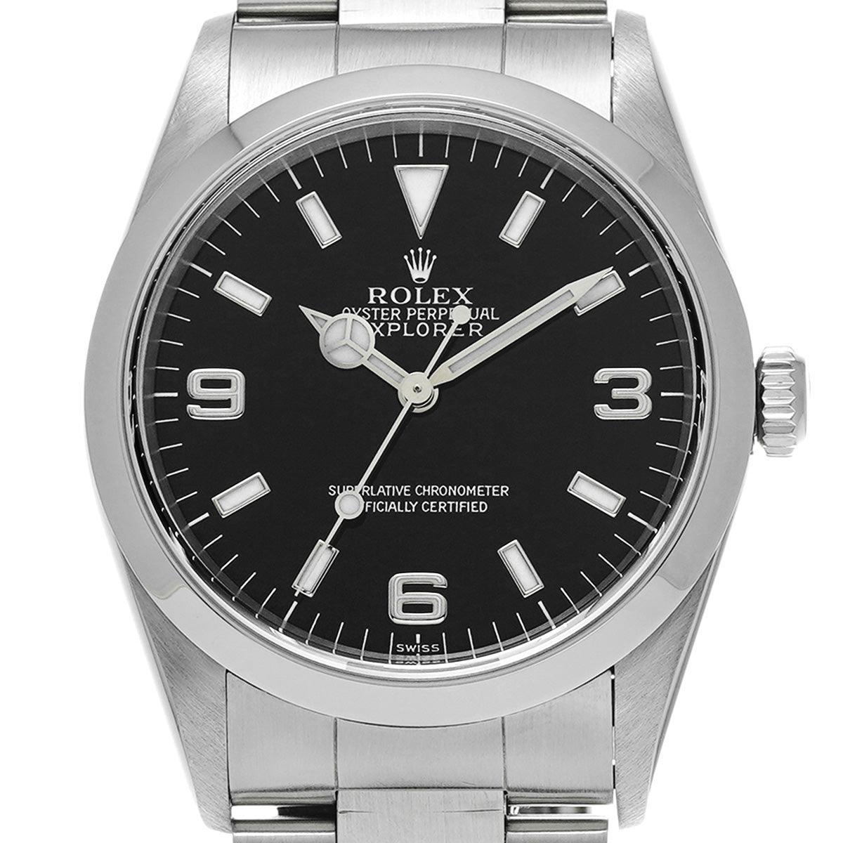 Explorer 14270 U (manufactured circa 1997) Black ROLEX Men's [Pre-Owned].