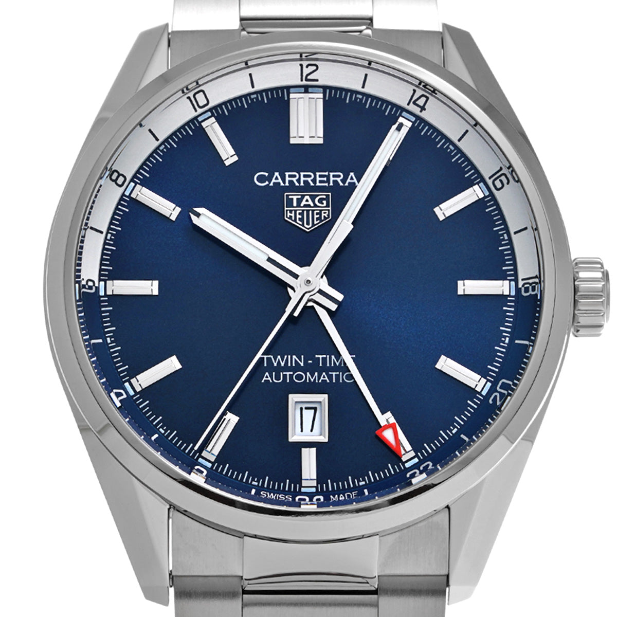 CARRERA Calibre 7 Twin Time Date WBN201A.BA0640 Blue TAG HEUER Men's [Pre-Owned].