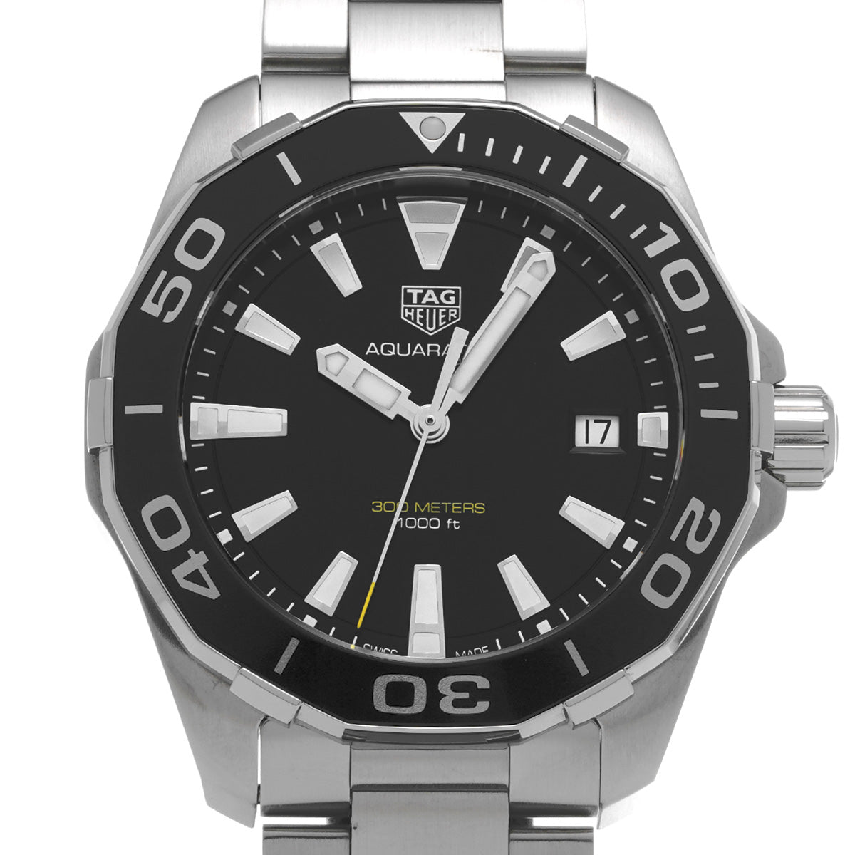 Aquaracer Quartz WAY111A.BA0928 Black TAG HEUER Men's [Pre-Owned].