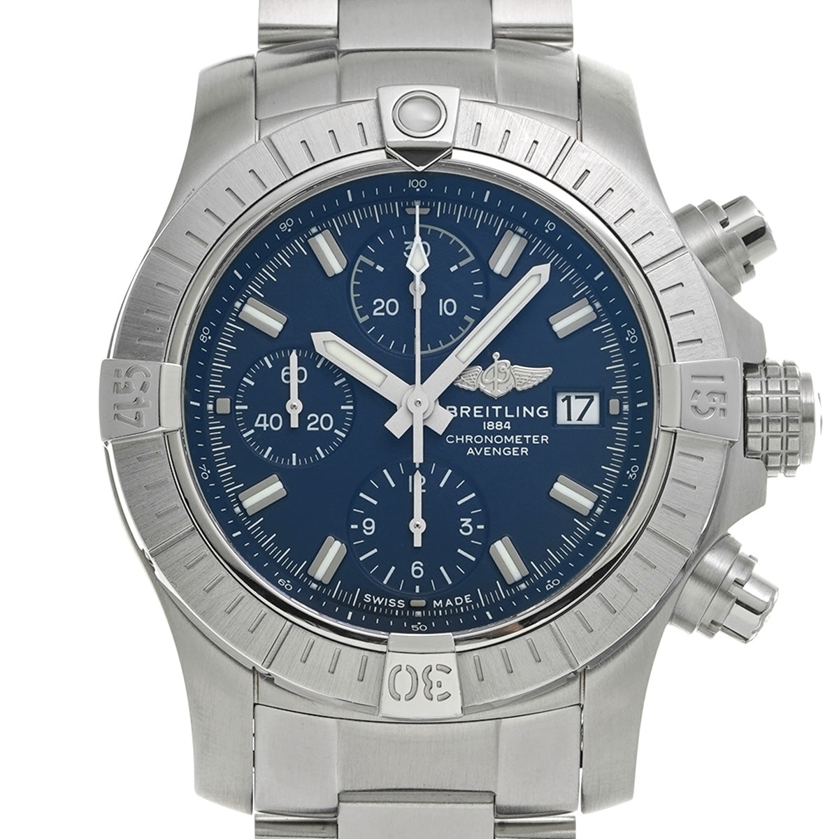 Avenger Chronograph 43 A13385101C1A1 Blue BREITLING Men's [Pre-Owned].