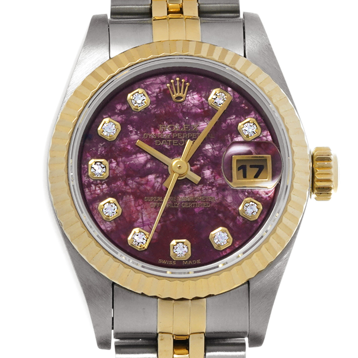 69173G DATE JUST U (manufactured circa 1997) Rubellite/Diamond ROLEX Ladies [Pre-Owned].
