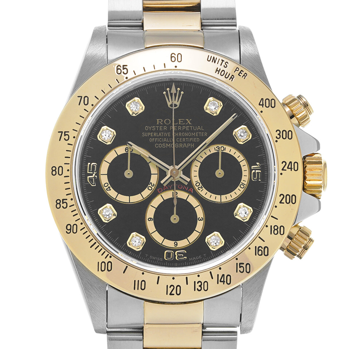 Cosmograph Daytona 16523G L (manufactured around 1990) Black/Diamond ROLEX Men's [Pre-Owned].