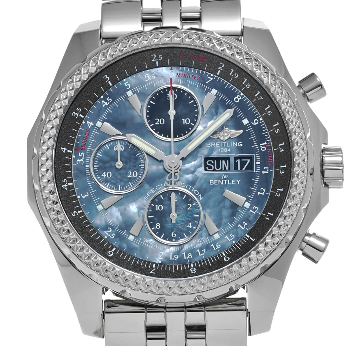 Bentley GT Blue Mother of Pearl A133627X/BE63 Blue MOP BREITLING Men's [Pre-Owned].