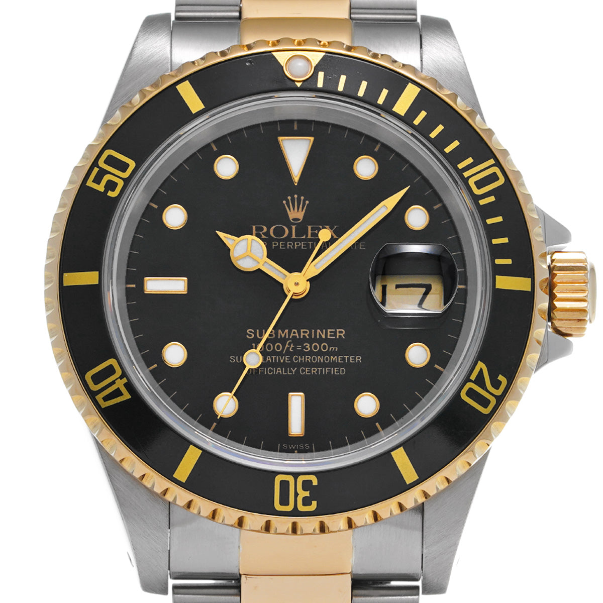 Submariner Date 16613 U (manufactured circa 1997) Black ROLEX Men's [Pre-Owned].