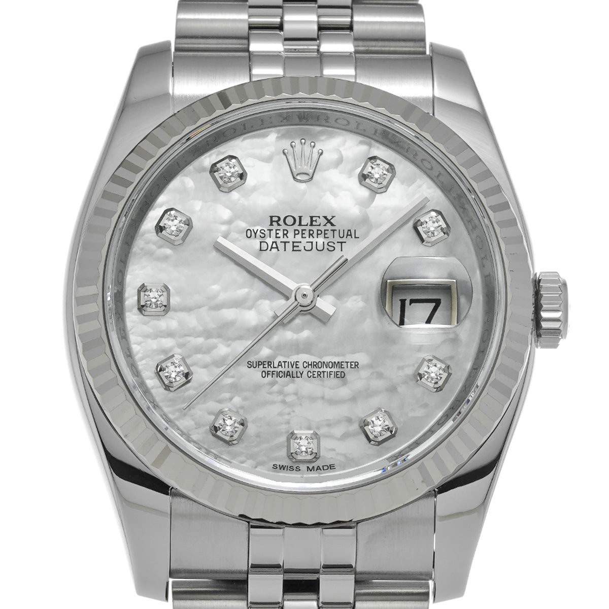 Datejust 36 116234NG Random Serial White MOP/Diamond ROLEX Men's [Pre-Owned].