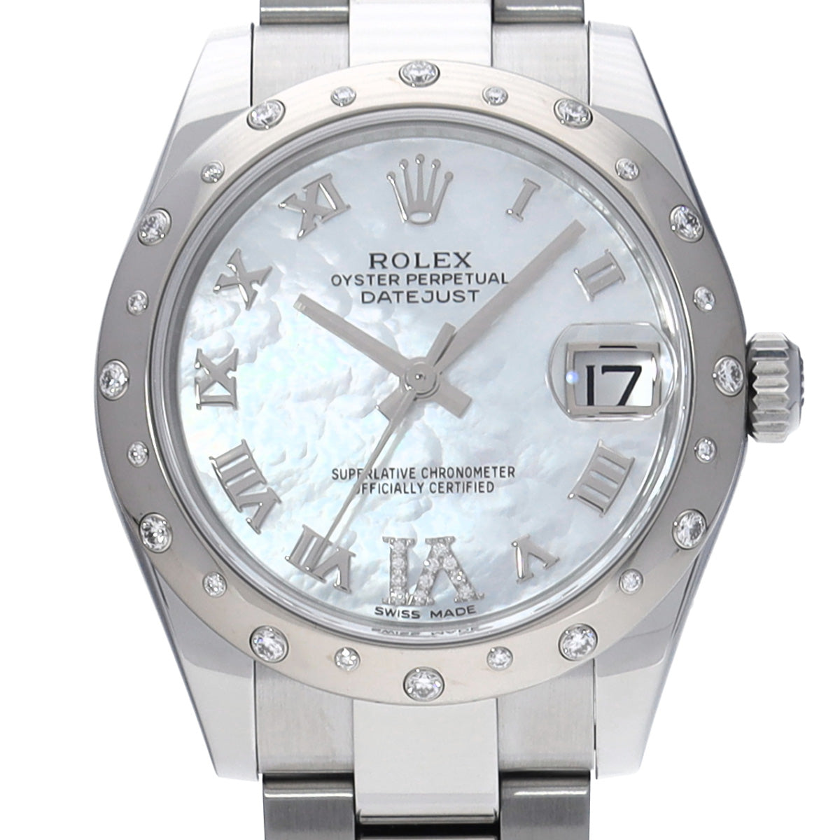 DATE JUST 178344NR Random Serial White MOP/Diamond ROLEX Unisex [Pre-Owned].