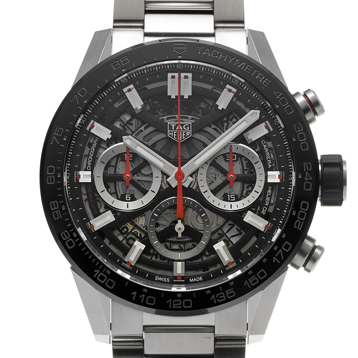 CARRERA Calibre Heuer 02 Chronograph CBG2010.BA0662 Black TAG HEUER Men's [Pre-Owned].