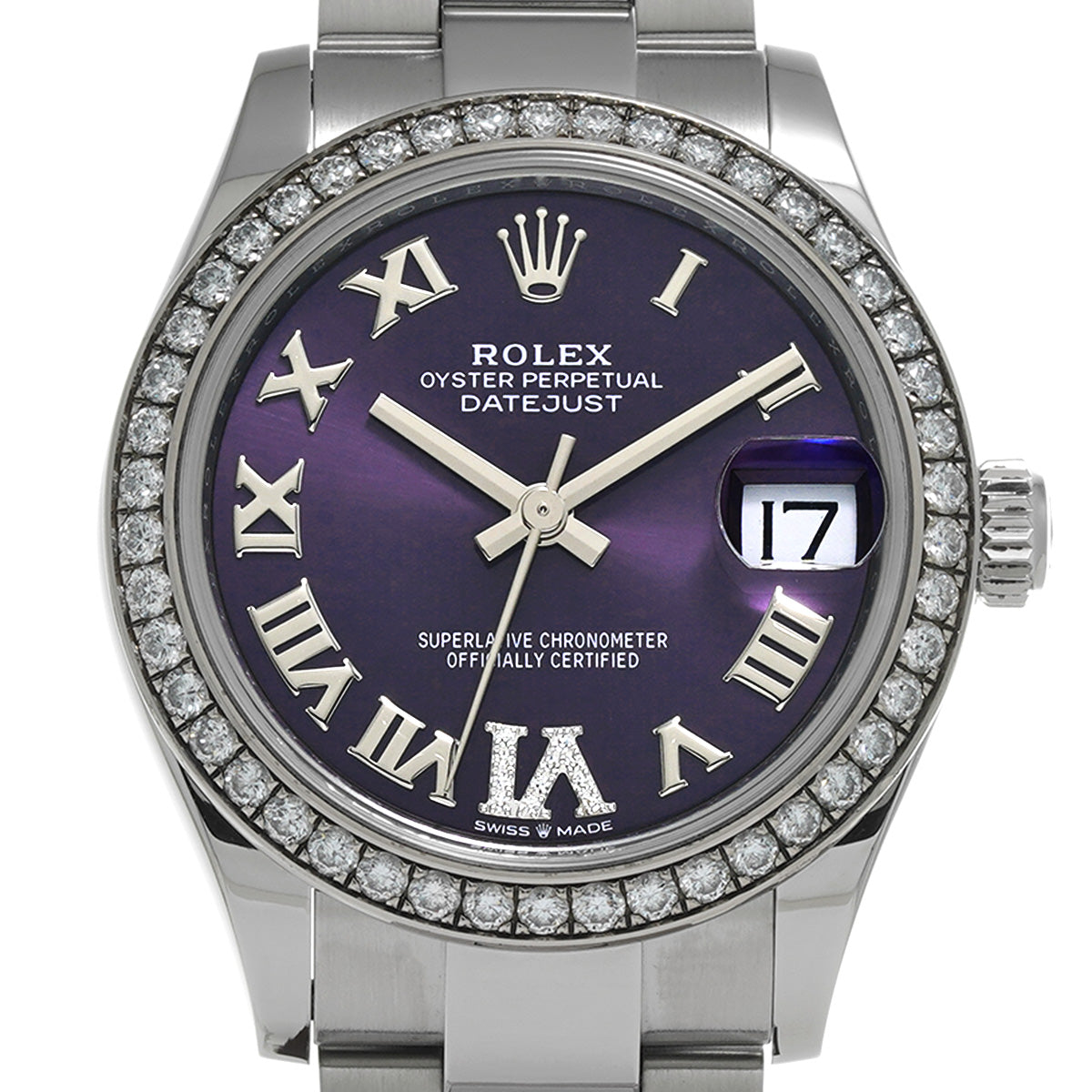 DATE JUST 31 278384RBR Random Serial Aubergine Purple/Diamond ROLEX Unisex [Pre-Owned].