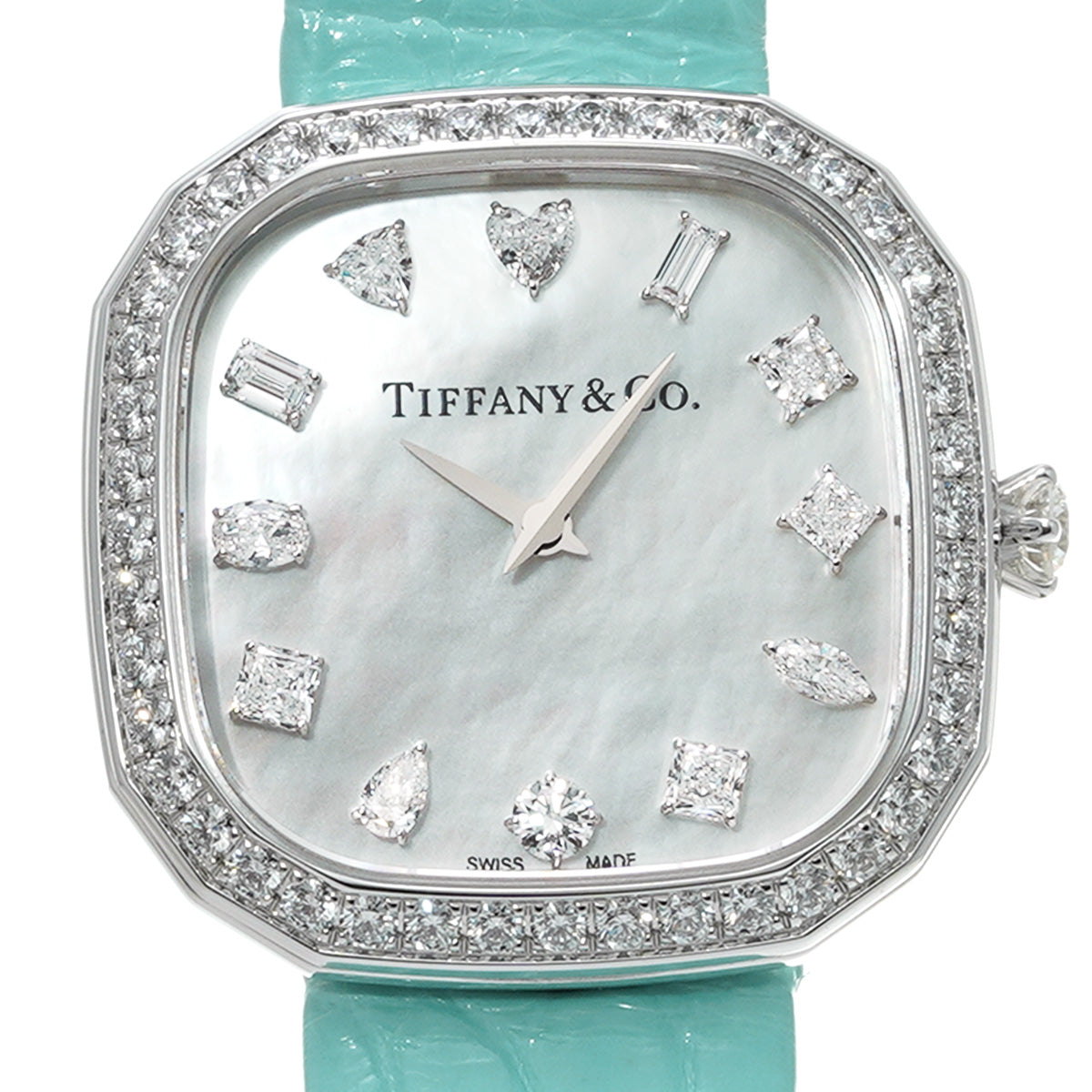 75366116 Eternity 28 mm cushion shape watch White MOP/diamond TIFFANY &amp; Co. ladies [pre-owned]