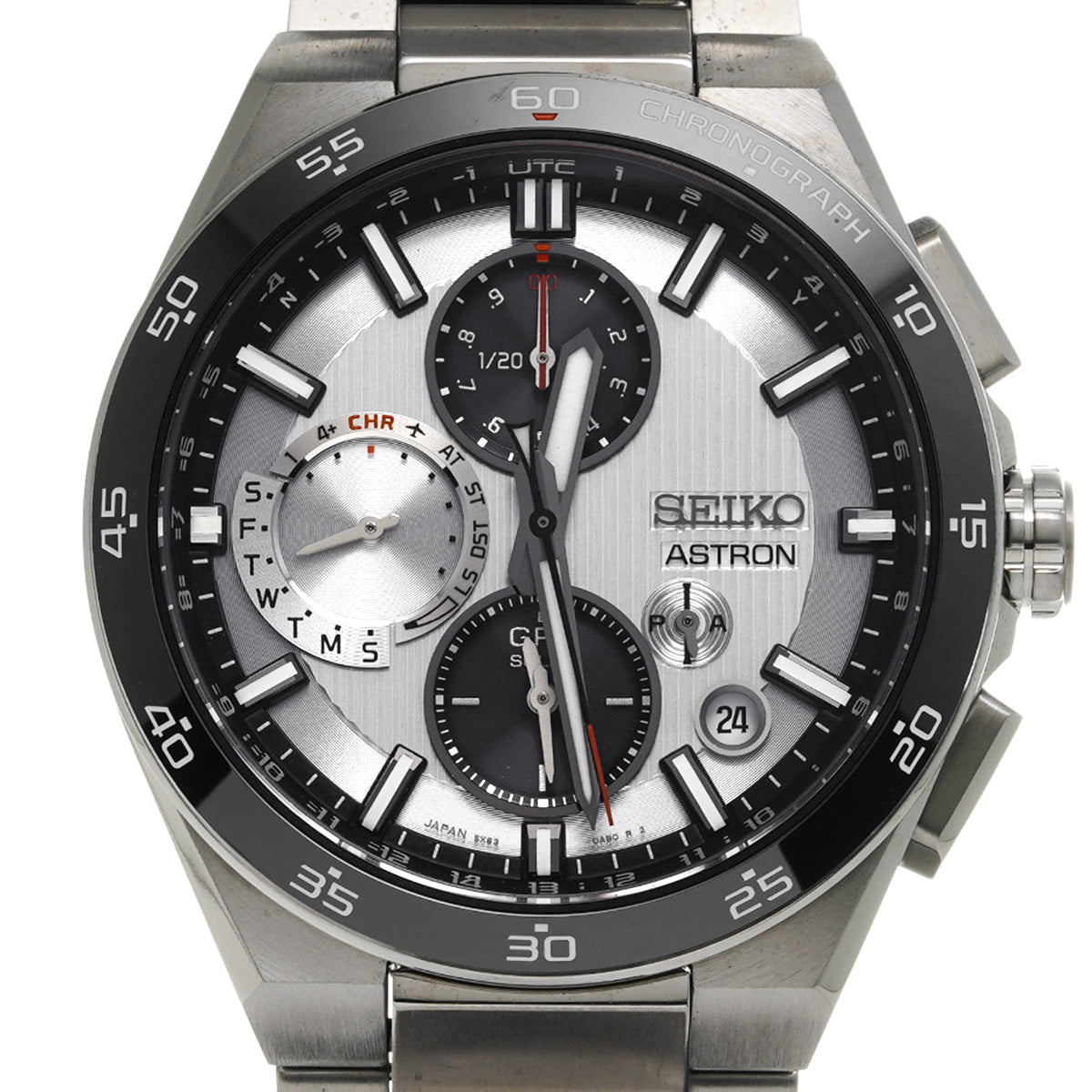 Astron Dual Time Chronograph SBXC153 Silver/Black SEIKO Men's [Pre-Owned].