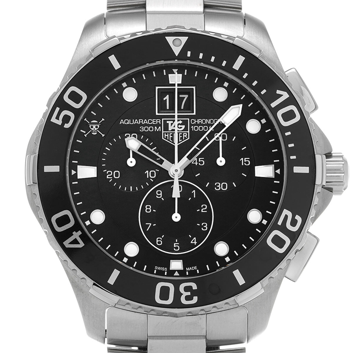 Aquaracer Quartz Chronograph One Piece CAN1012.BA0821 Black TAG HEUER Men's [Pre-Owned].