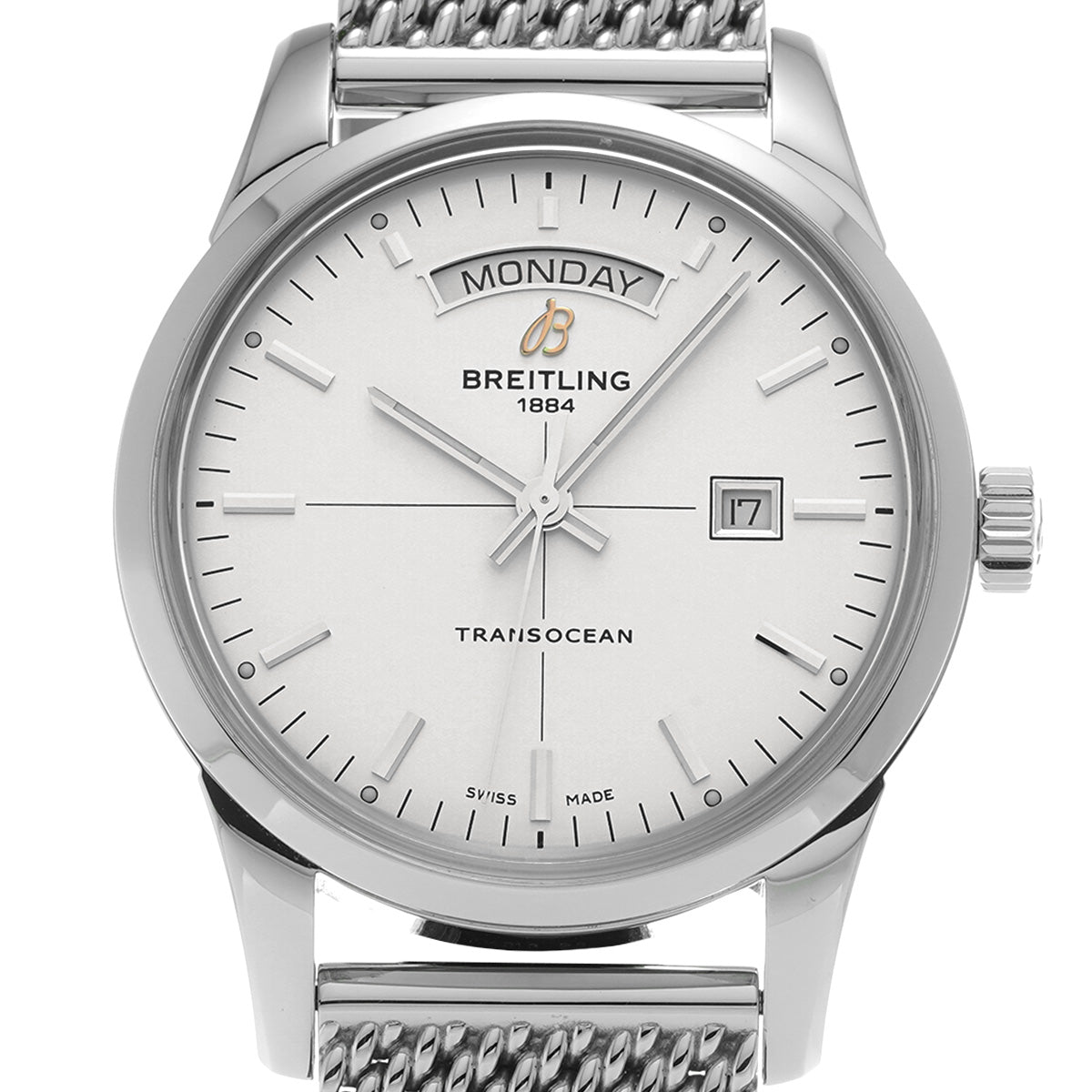 Transocean Day &amp; Date A4531012/G751 Silver BREITLING Men's [Pre-Owned].