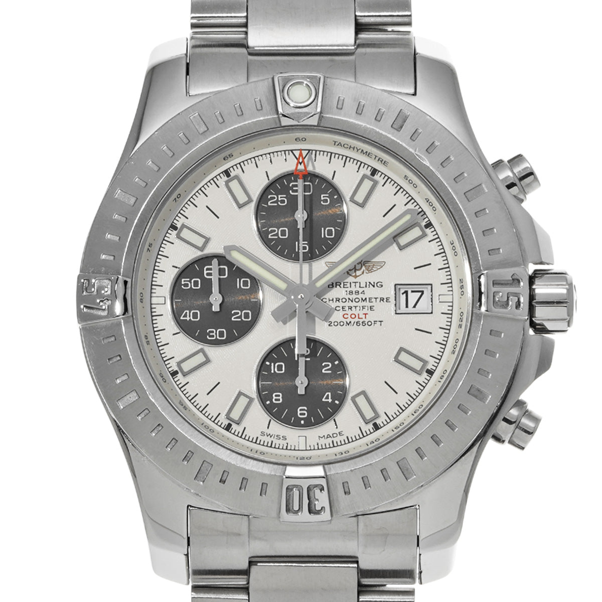 Corto Chronograph Automatic A1338811/G804 Silver/Gray BREITLING Men's [Pre-Owned].