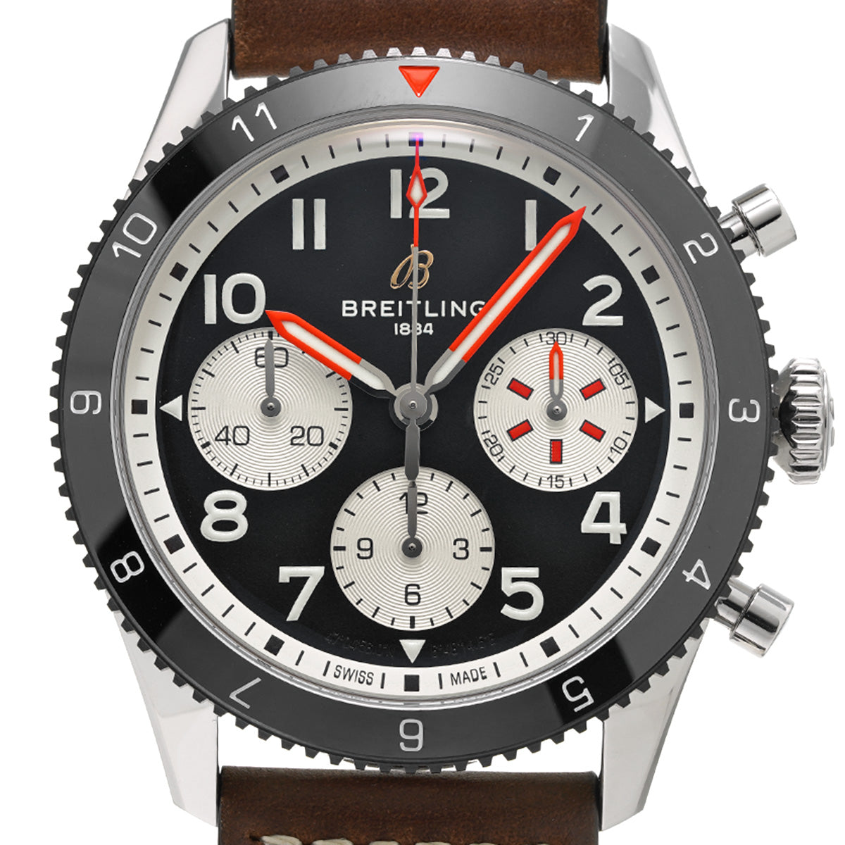 Classic Avi Chronograph 42 Mosquito Y233801A1B1X1 Black/Silver BREITLING Men's [Pre-Owned]