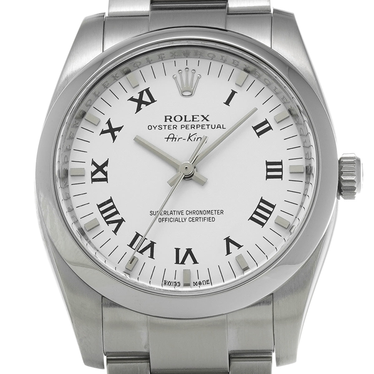 Oyster Perpetual Air-King 114200 M (circa 2007) White ROLEX Men's [Pre-Owned].