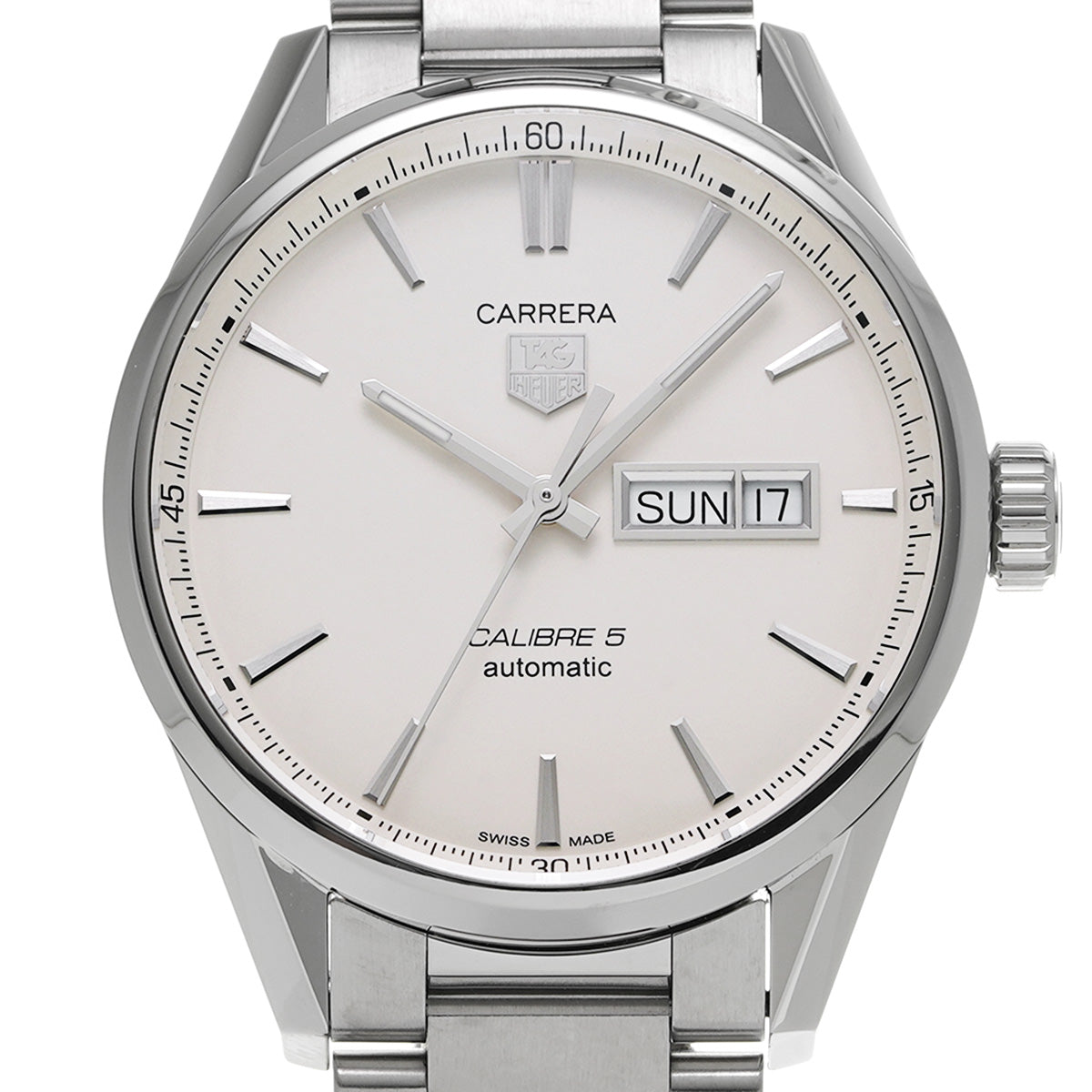 CARRERA Calibre 5 Day Date WAR201B.BA0723 Silver TAG HEUER Men's [Pre-Owned].