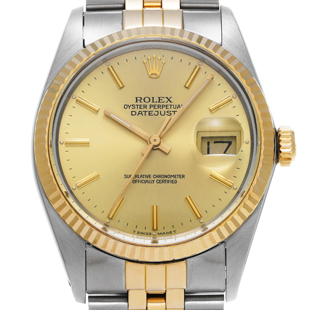 Datejust 16013 R (manufactured circa 1987) Champagne ROLEX Men's [Pre-Owned].