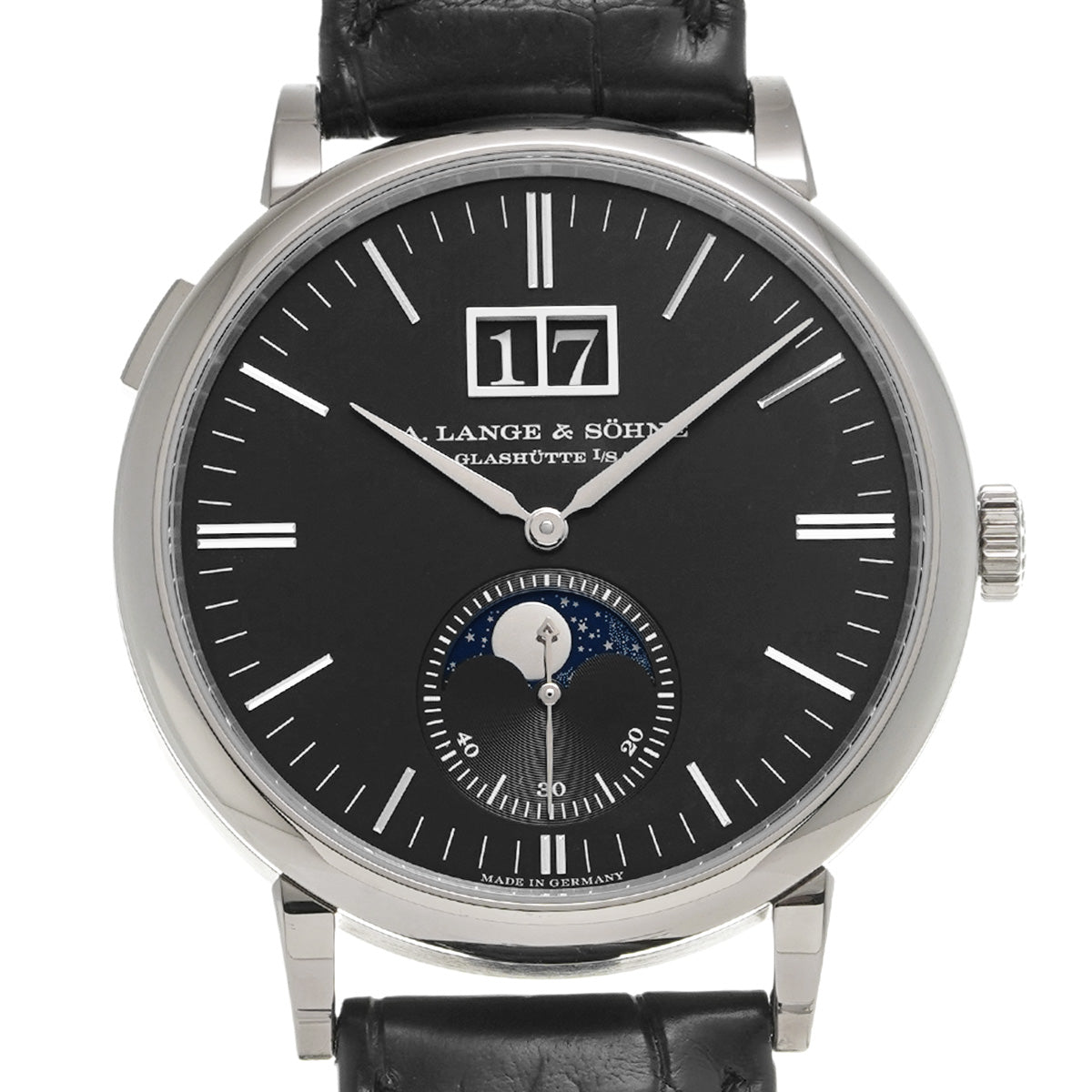 Saxonia Moonphase 384.029 Black A. Lange &amp; Sohne Men's [pre-owned]