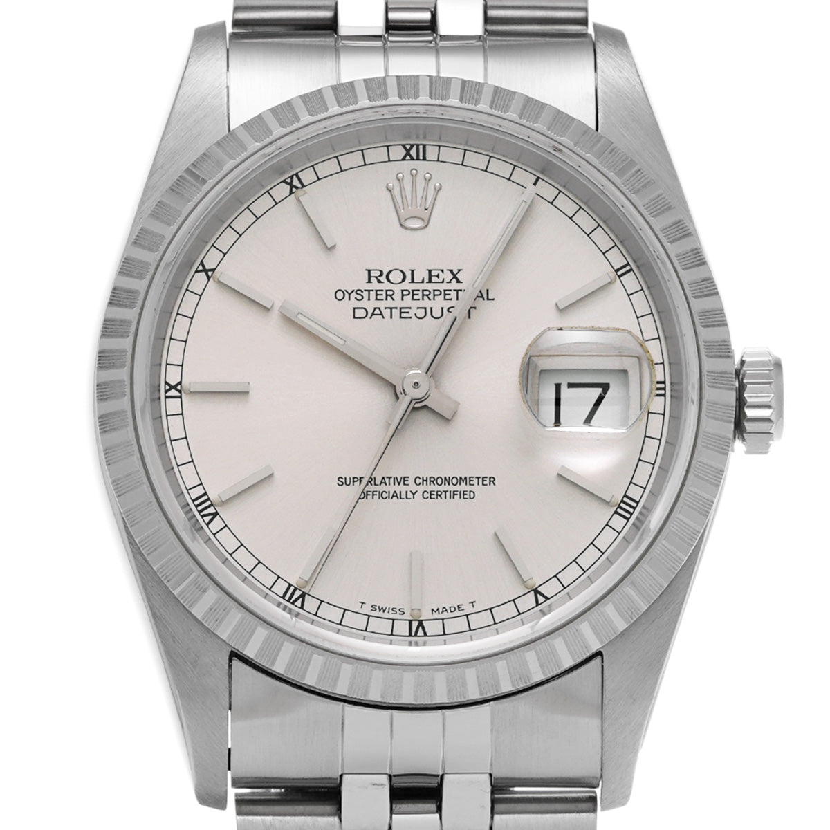 DATE JUST 16220 T (manufactured circa 1997) Silver ROLEX Men's [Pre-owned].