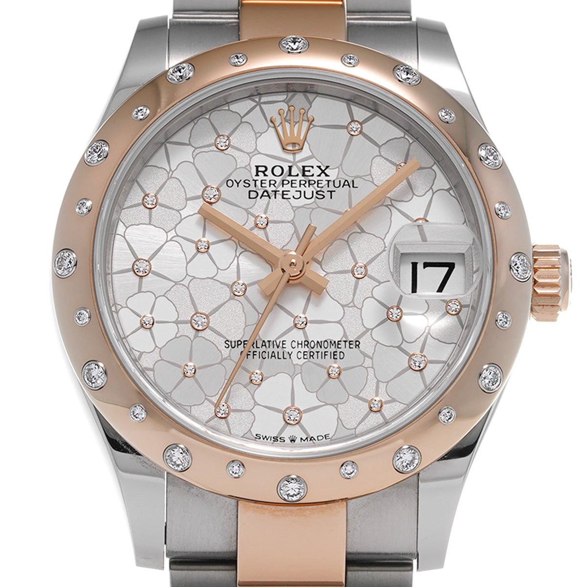 DATE JUST 31 278341RBR Random Serial Silver Floral-Motif/Diamond ROLEX Unisex [Pre-Owned].