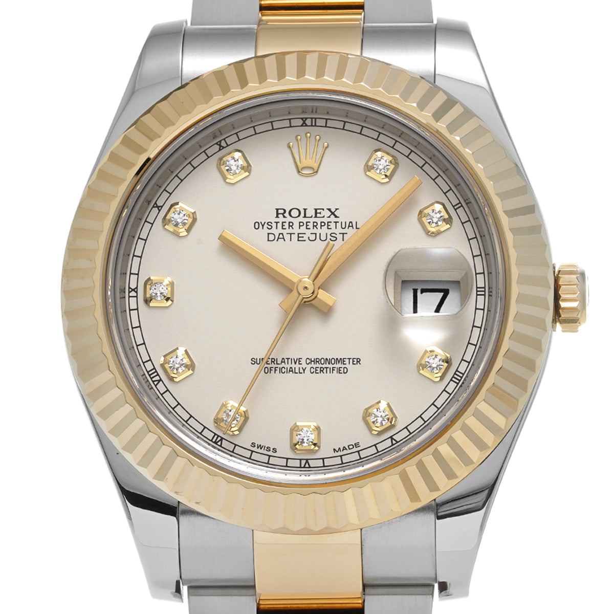 Datejust II 116333G Random Serial Ivory/Diamond ROLEX Men's [Pre-Owned].