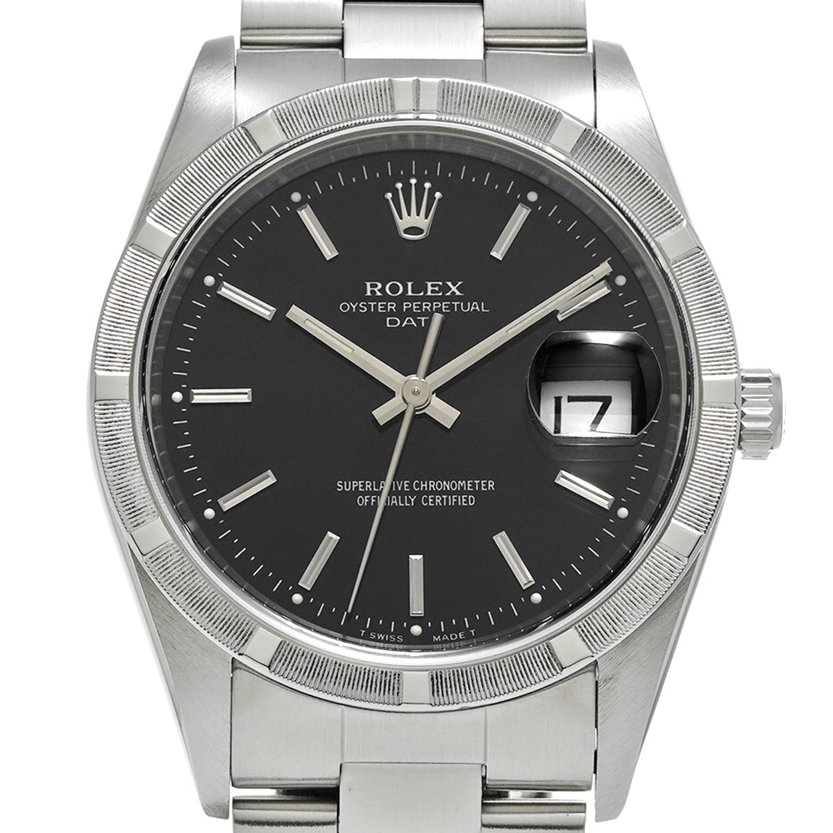 Oyster Perpetual Date 15210 U (manufactured circa 1997) Black ROLEX Men's [Pre-Owned].