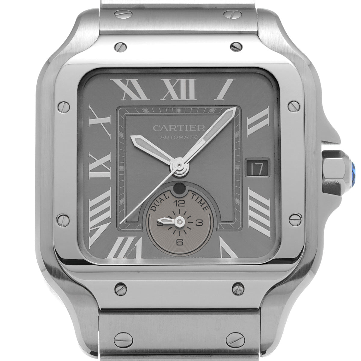 Santos de Cartier Dual Time Zone WSSA0076 Gray CARTIER Men's [Pre-Owned]