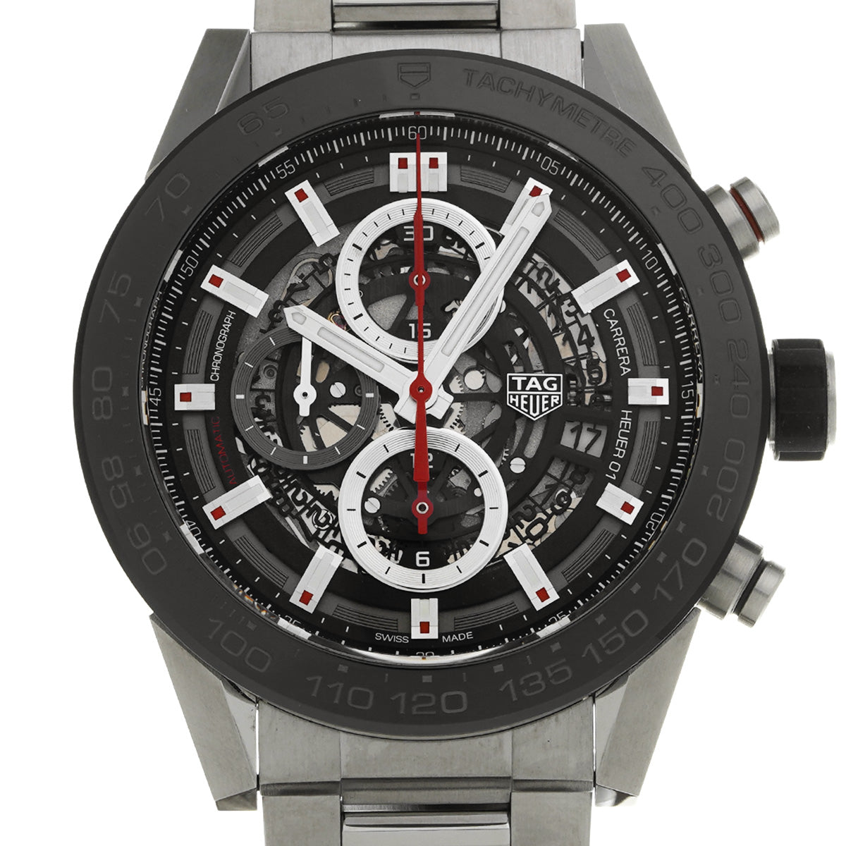 CARRERA CALIBRE HEUER 01 Chronograph CAR2A1W.BA0703 Skeleton TAG HEUER Men's [Pre-Owned].