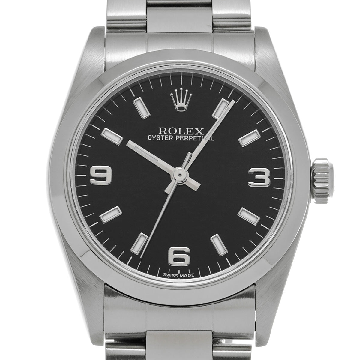 Oyster Perpetual 77080 A (manufactured circa 1999) Black ROLEX Unisex [Pre-Owned].