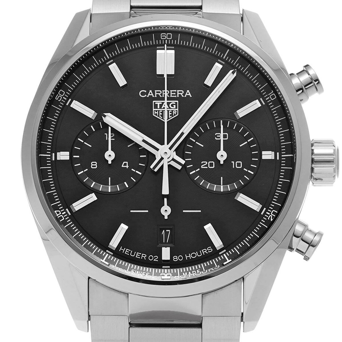 CARRERA Calibre Heuer 02 Chronograph CBN2010.BA0642 Black TAG HEUER Men's [Pre-Owned].