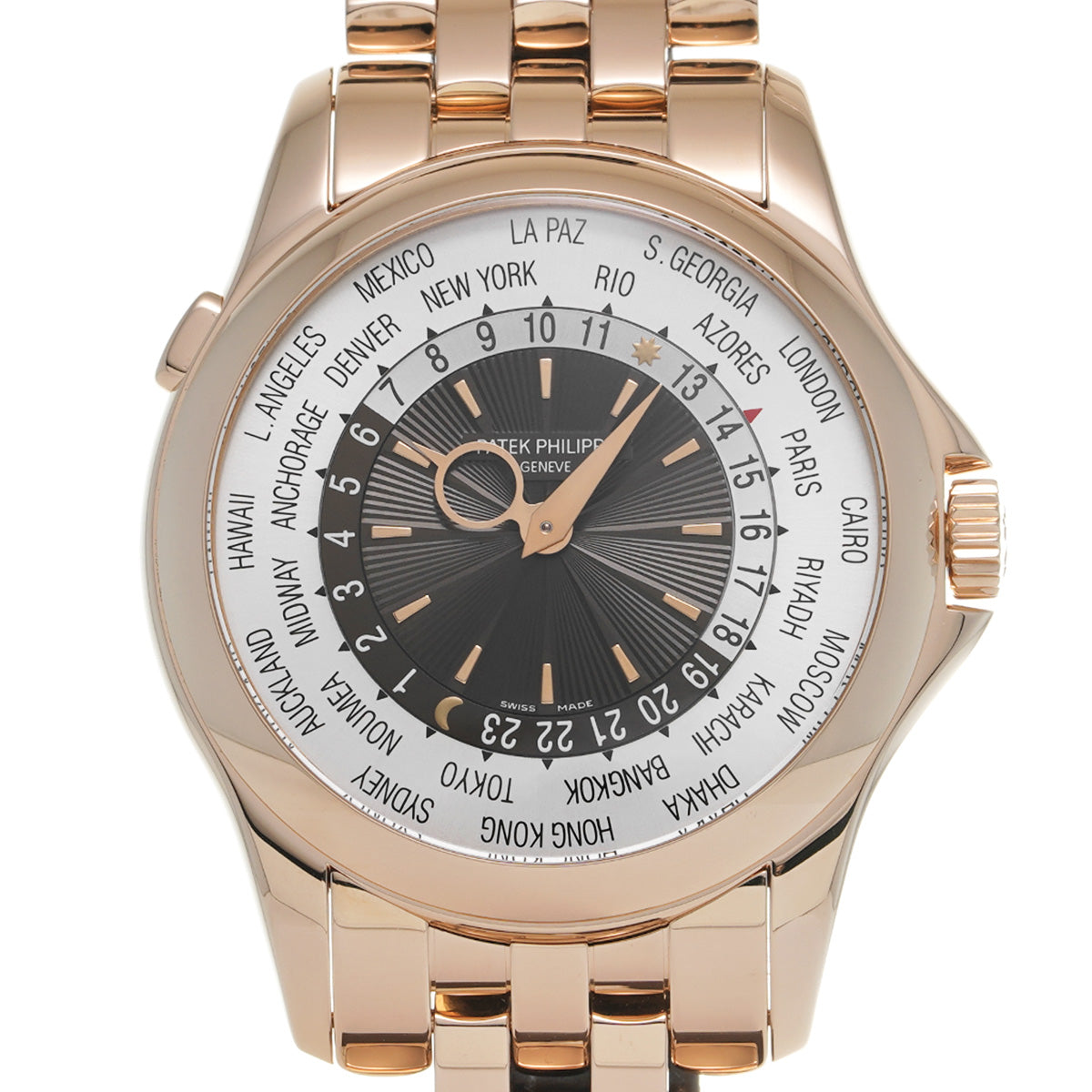 World Time 5130/1R-011 Brown/Silver PATEK PHILIPPE Men's [Pre-Owned].