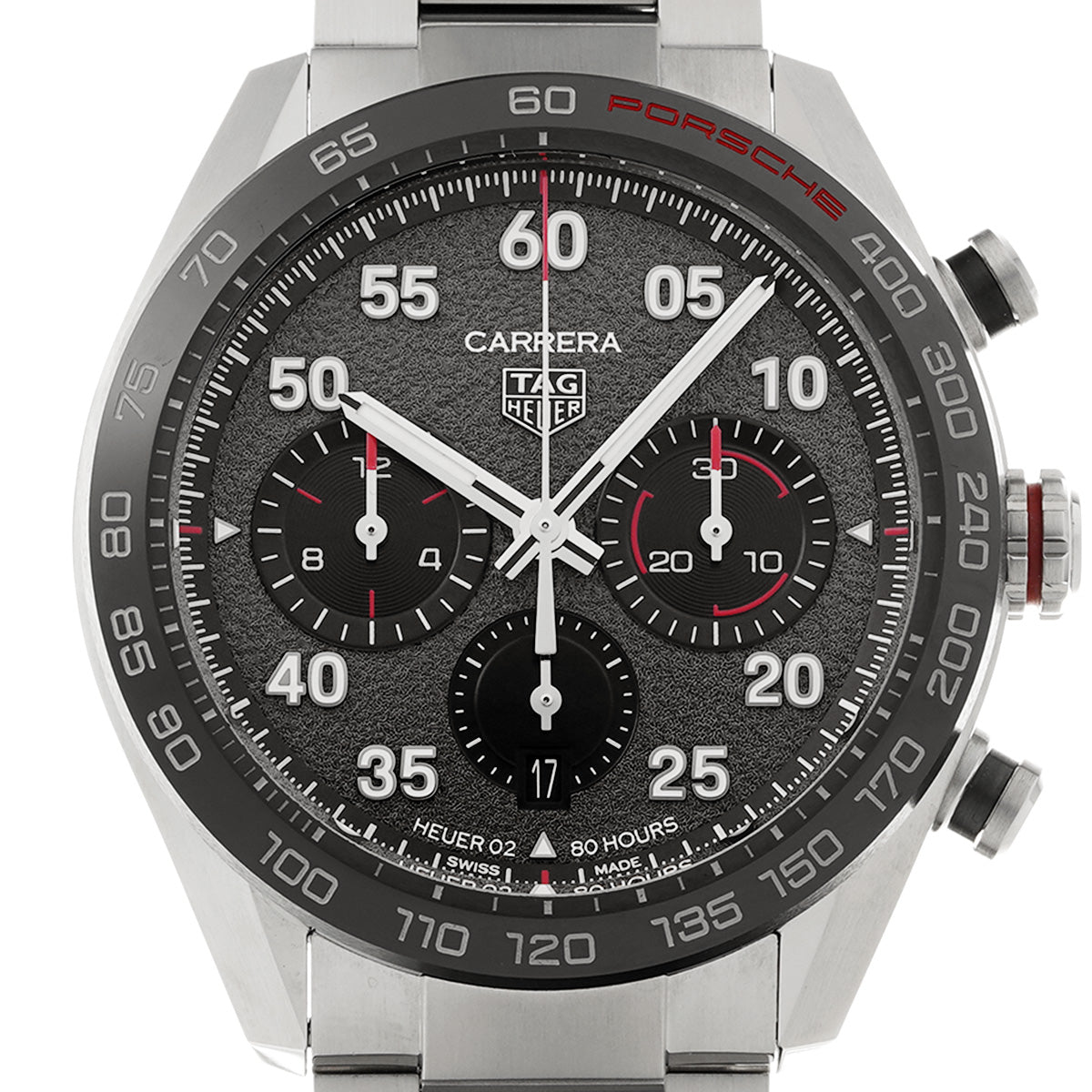 CBN2A1F.BA0643 Carrera Calibre Heuer 02 Chronograph Porsche Gray/Black TAG HEUER Mens [Pre-Owned]