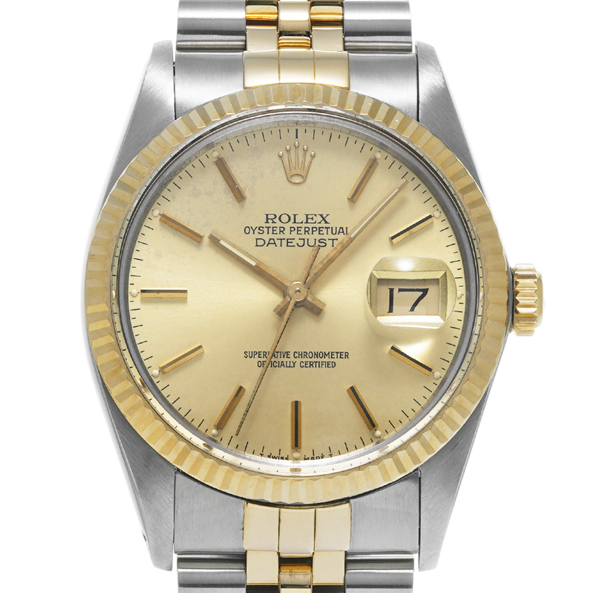 DATE JUST 16013 96th (manufactured circa 1986) Champagne ROLEX Men's [Pre-Owned].