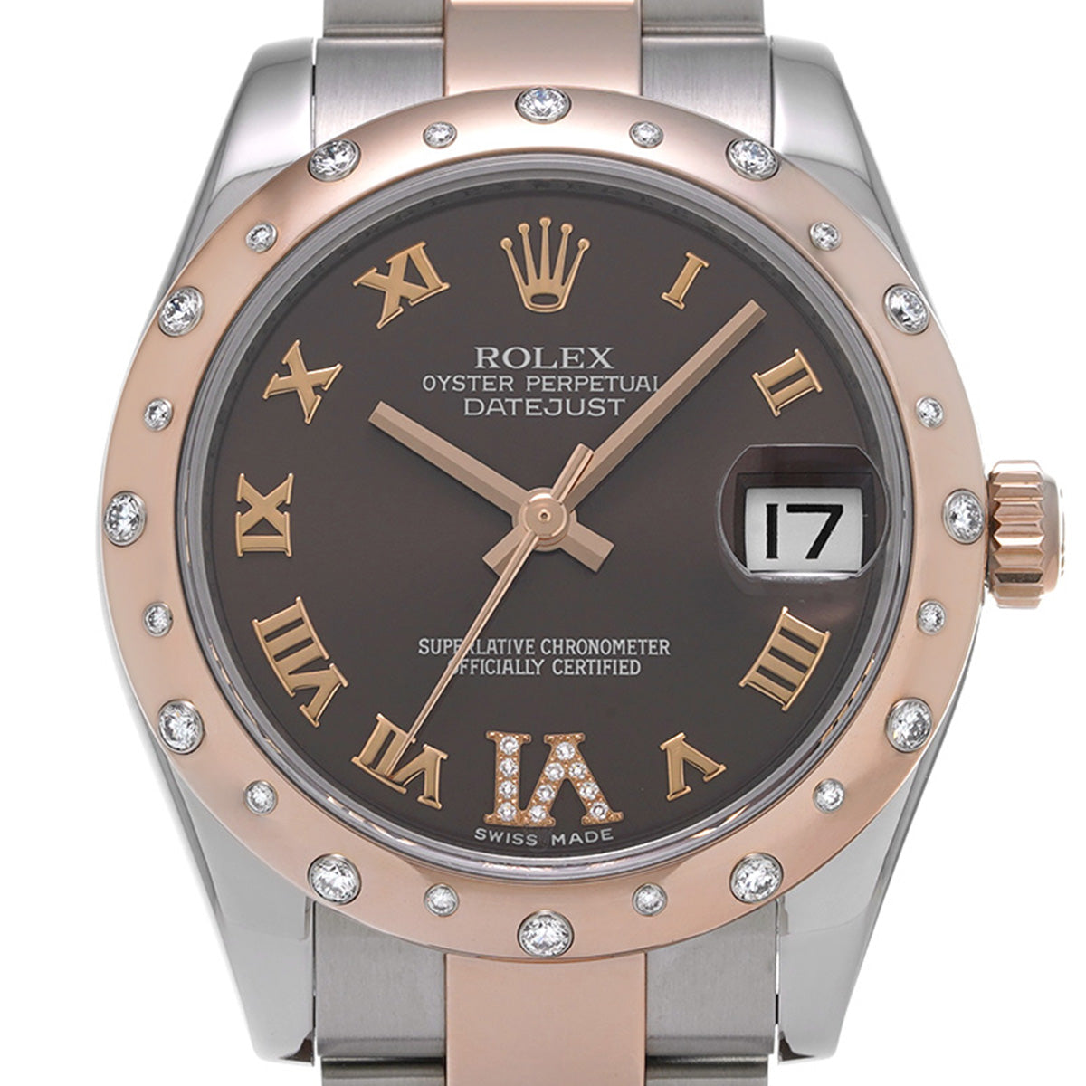 DATE JUST 31 178341 Random Serial Chocolate Brown/Diamond ROLEX Unisex [Pre-Owned].