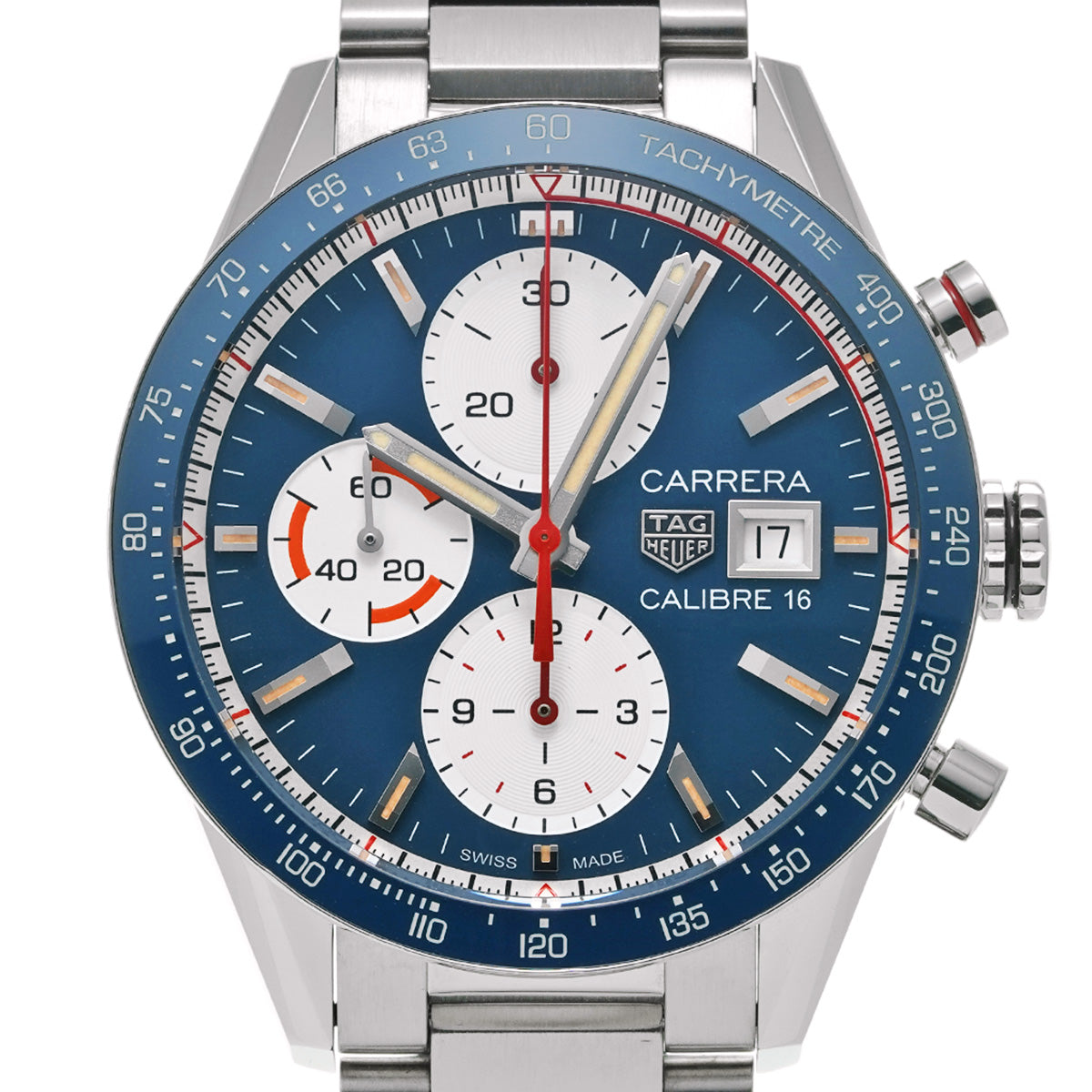 CARRERA Calibre 16 Chronograph CV201AR.BA0715 Blue/White TAG HEUER Men's [Pre-Owned]