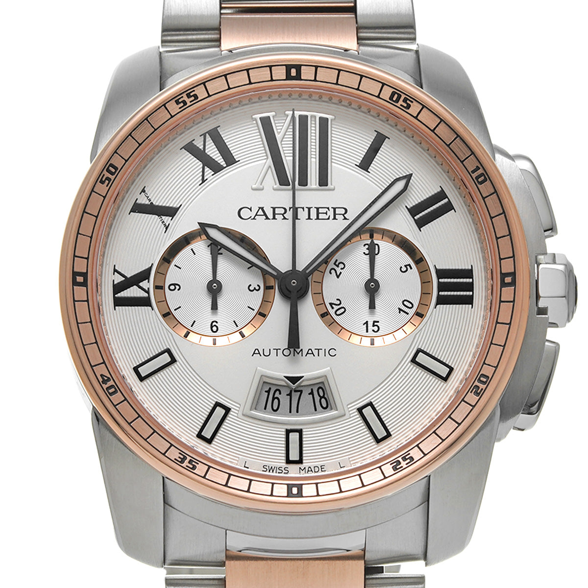 Calibre de Cartier Chronograph W7100042 Silver CARTIER Men's [Pre-Owned].