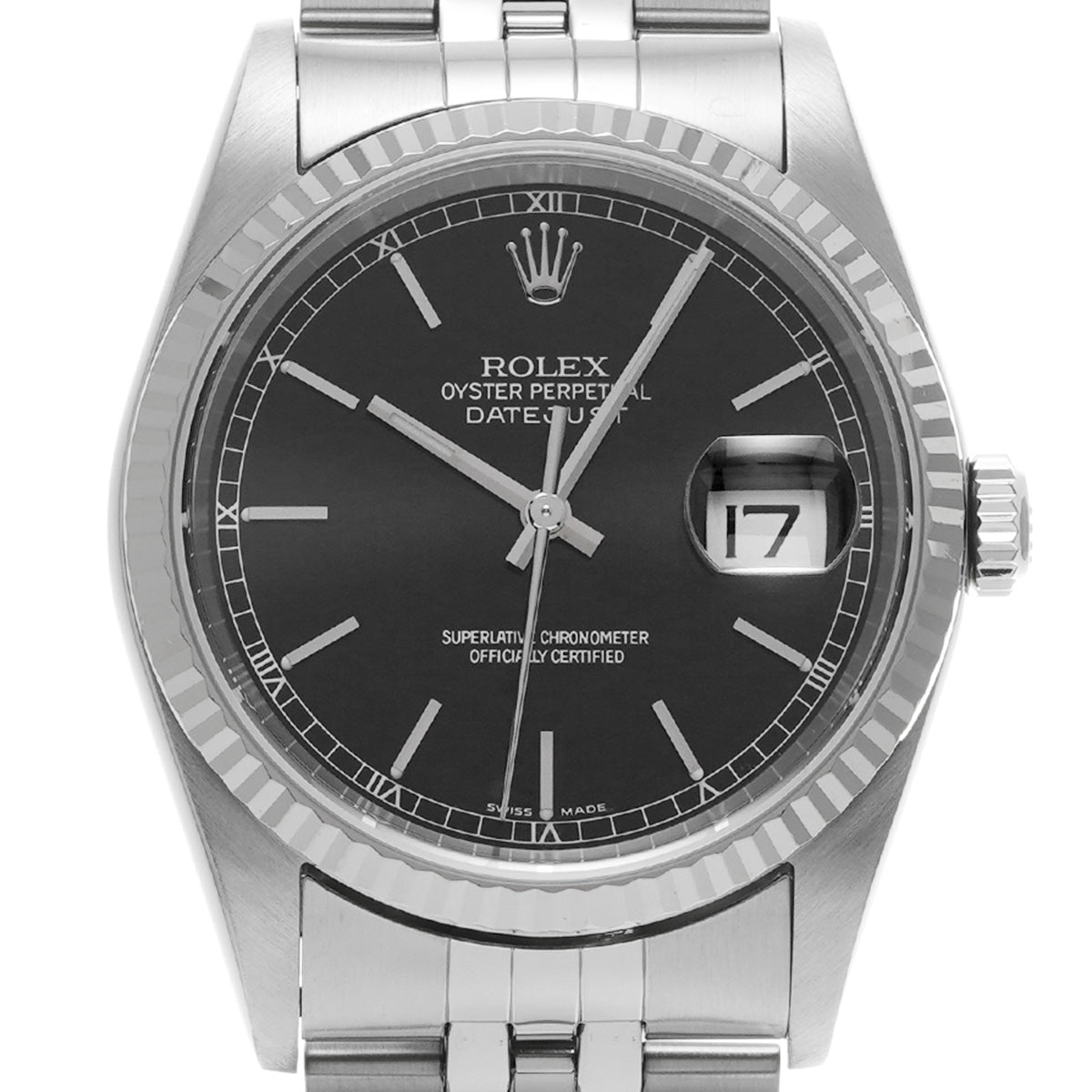 DATE JUST 16234 F (made around 2004) Black ROLEX Men's [Pre-Owned].