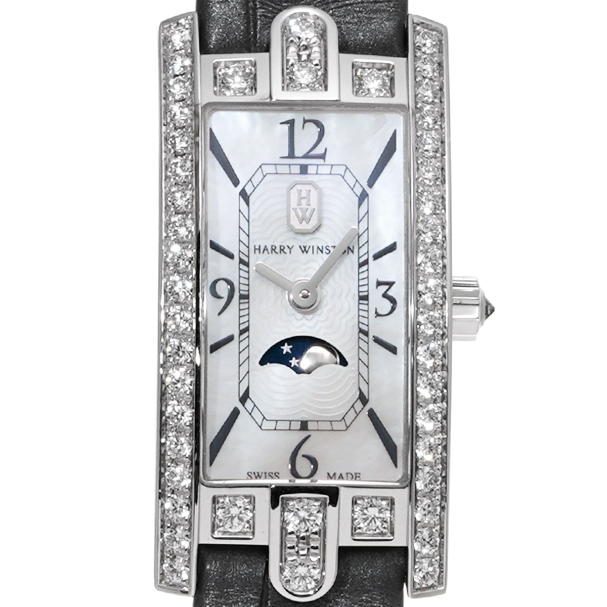 Avenue C Mini Moonphase AVCQMP16WWW001 White MOP HARRY WINSTON Ladies [pre-owned].
