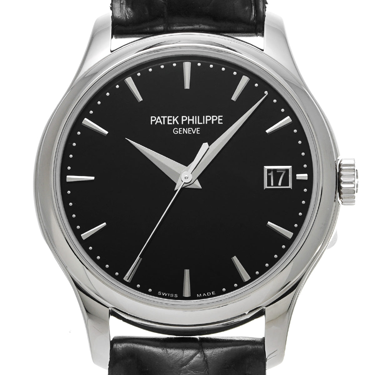 Calatrava Officer 5227G-010 Black Laquer PATEK PHILIPPE Men's [Pre-Owned].