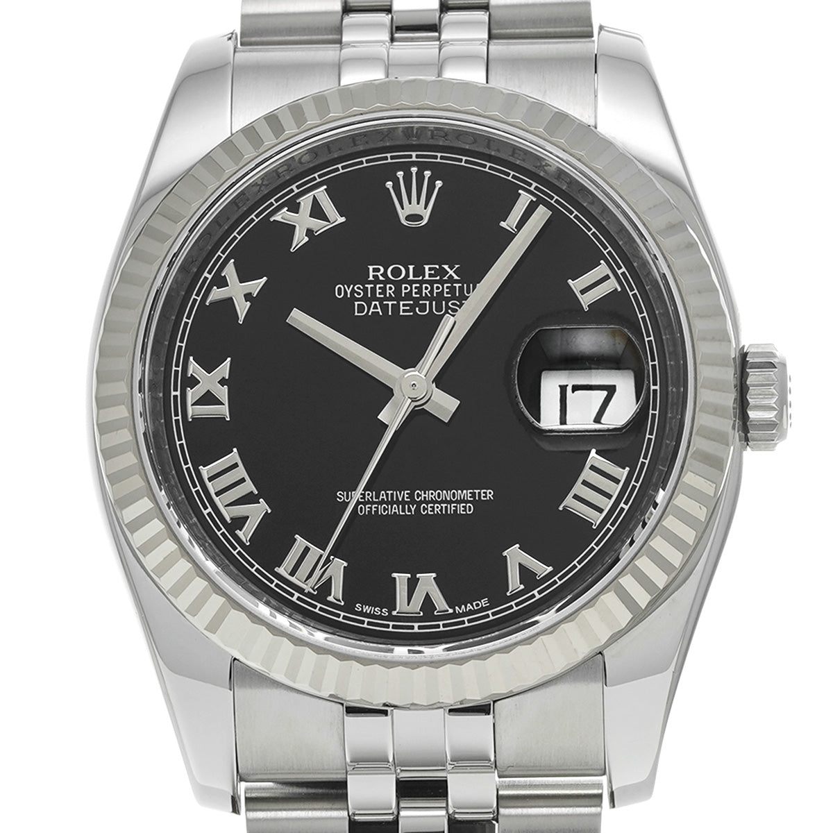 DATE JUST 116234 G (manufactured circa 2011) Black ROLEX Men's [Pre-Owned].