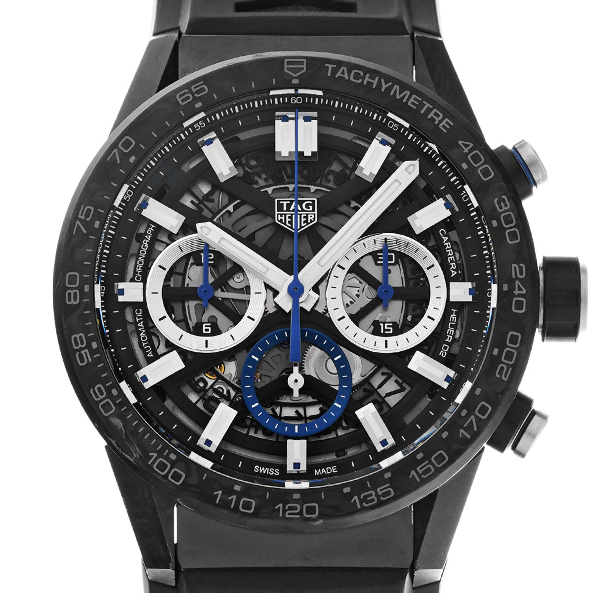 CARRERA Calibre Heuer 02 Chronograph CBG2017.FT6143 Black TAG HEUER Men's [Pre-Owned].