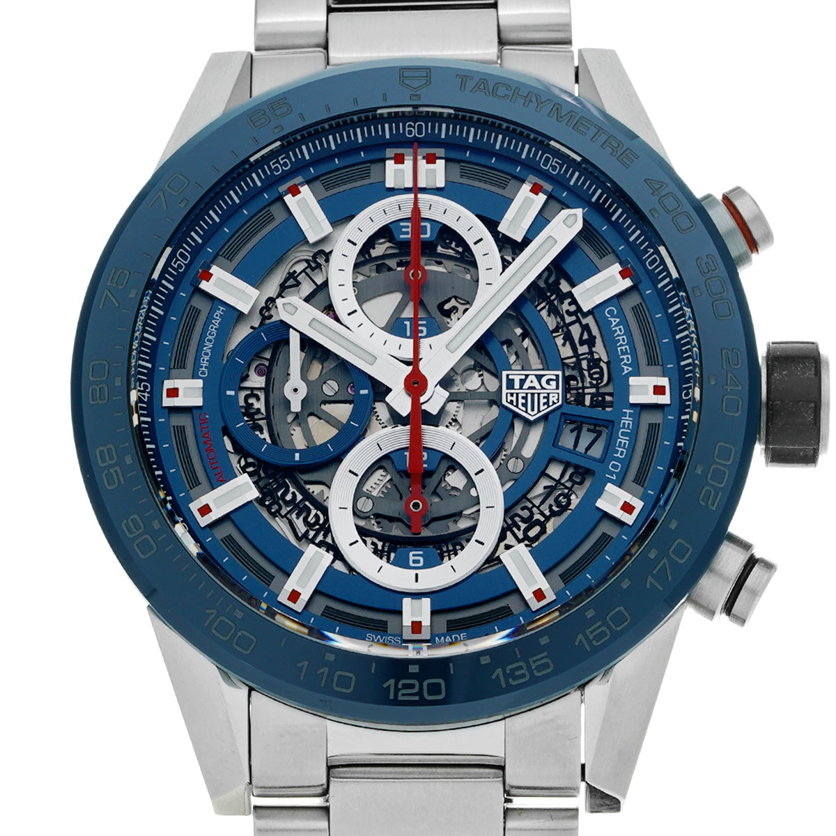 CARRERA CALIBRE HEUER 01 Chronograph CAR201T.BA0766 Blue TAG HEUER Men's [Pre-Owned].