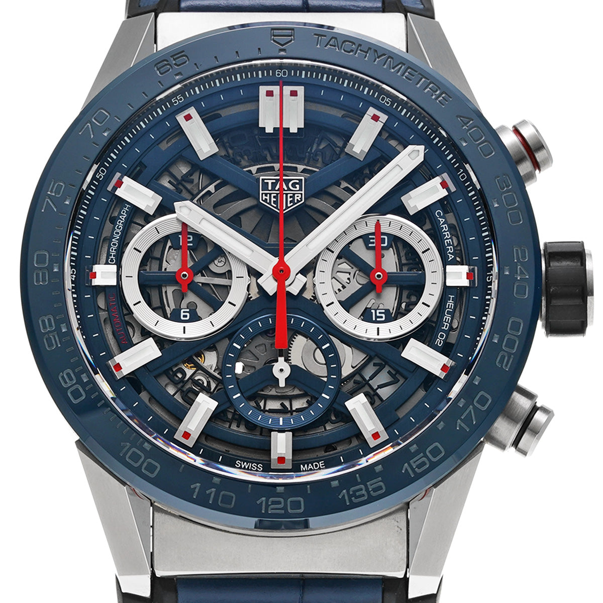 CARRERA Calibre Heuer 02 Chronograph CBG2011.FC6430 Blue TAG HEUER Men's [Pre-Owned].