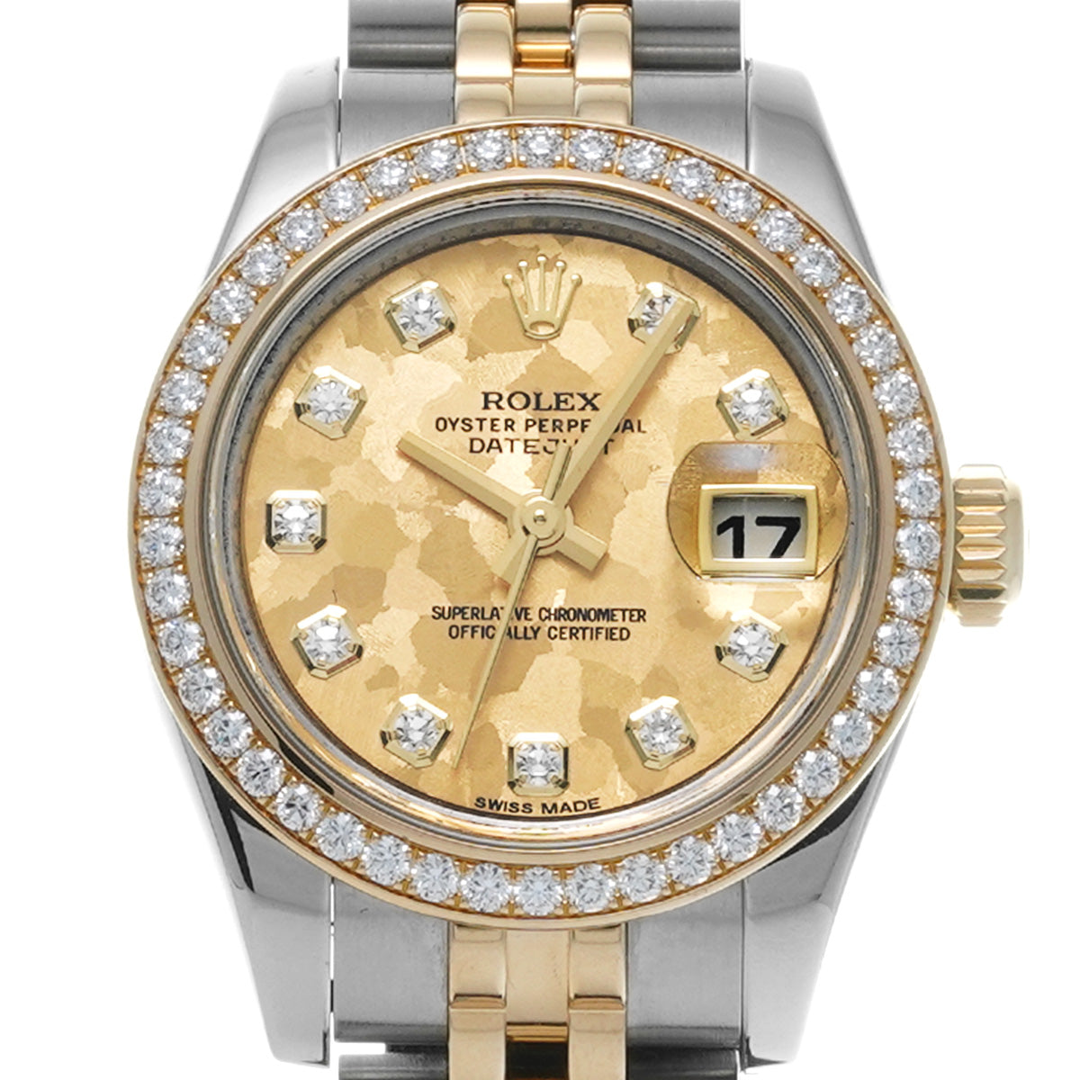 Lady Datejust 26 179383G Random Serial Gold Crystal/Diamond ROLEX Ladies [Pre-Owned].